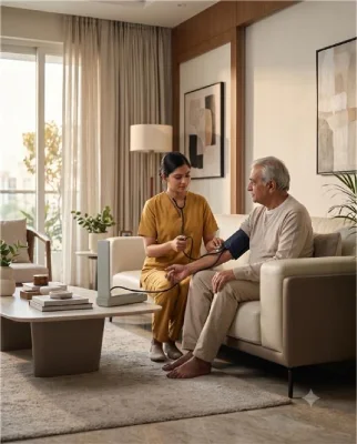 An elderly parent with a Surely nurse